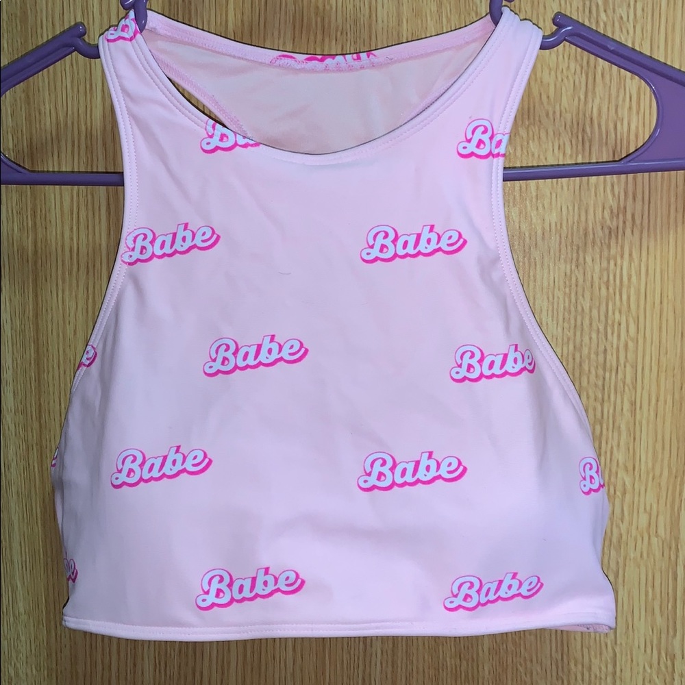 “Babe” high neck crop top/bralette